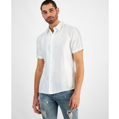 Guess Shirts Guess Liam Relaxed-Fit Textured Stripe Button-Down Shirt - Salt White