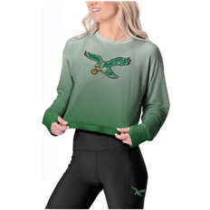 Philadelphia Eagles T-shirts Women's Certo Kelly Green Philadelphia Eagles Gridiron Classics Shift Hi Low Ombre Long Sleeve T-Shirt