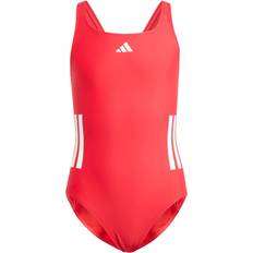 White Bathing Suits Children's Clothing adidas 3-Stripes C-Back Swimsuit Kids - Pure Ruby/White
