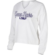 Concepts Sport Women's White Lsu Tigers SiennaNotch Neck Long Sleeve T-shirt White