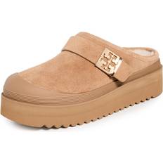 Escarpins et Talons Tory Burch Mellow Shearling Lined Platform Clogs - Chestnut