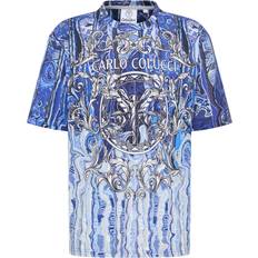 Kunstnerisk Strik Print T-Shirt - Blå