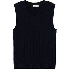 Inga fluorkarboner Varmfodrade västar Barnkläder Name It Remon Knit Vest - Dark Sapphire