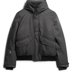 Superdry City Tweed Padded Bomber Jacket - Grey Herringbone
