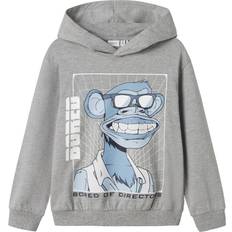 146/152 Hoodies Name It Sweatshirt - Blå/Grå/Hvid