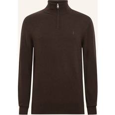 AllSaints Wool Nylon Regular Fit Quarter Zip Sweater - Coffee Brown