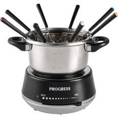 Electric Fondue Set Silver Black