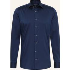 Eterna Slim Fit Performance Shirt - Navy Plain