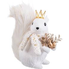 Vita Julpynt BigBuy Home White Gold Squirrel Christmas Bauble 22 x 11 x 23 cm Decoration