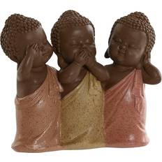 Home ESPRIT Orange Coral Lime Resin Buddha Dekorativ Figur Dekorationsfigur