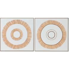 Canvas Wall Decor Home ESPRIT White Natural Boho Art Set of 2 Units Wall Decor