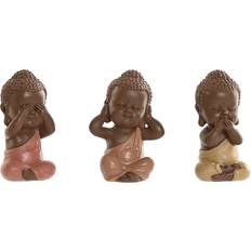 Orange Decorative Items Home ESPRIT Orange Coral Lime Resin Buddha Decorative Figure Set of 3 Figurine