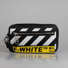 Leer - Wit Clutches Off-White Binder Diagonal Saffiano Clutch Bag - Zwart