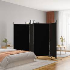 Furniture Natur Pur 4-Panel Black Fabric 346 x 180 cm Room Divider
