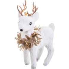 Vita Julpynt BigBuy Home White Gold Deer Christmas Bauble 19 x 10 x 27 cm Decoration