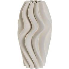 White Vases Home ESPRIT White Stoneware Modern 16 x 16 x 32 cm Vase