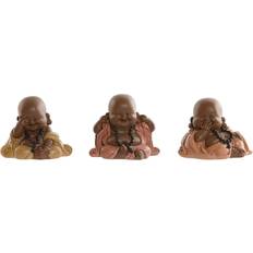 Orange Decorative Items Home ESPRIT Orange Coral Lime Resin Buddha Decorative Figure Set of 3 Figurine