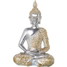 Acrylic Figurines Alexandra House Living Golden Silver Acrylic Buddha Figure Figurine