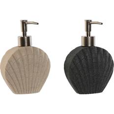 Home ESPRIT Grå Creme Resin Sæbe Dispenser Sæt