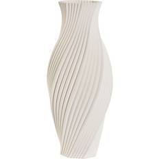 White Vases Home ESPRIT Modern White Stoneware 16 x 16 x 40 cm Vase