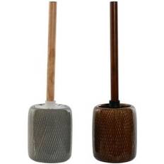 Home ESPRIT Brown Grey Polyethylene Toilet Brush Set 2 Units