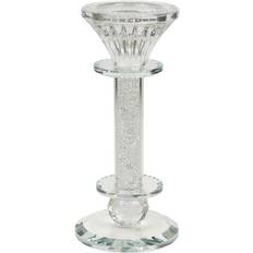 Romimex Silver Glass Candleholder 8 x 17 x 8 cm Candle Holder