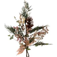 Rosa Julpynt Romimex Christmas Bauble with Brown Green Pink Flowers 28 x 53 x 28 cm Decoration