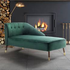 Furniture ModernMoments Bert Chaise Lounge Emerald Green 76cm H X 67cm W X 160cm L Sofa