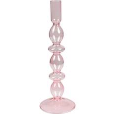 Romimex Pink Glass Candleholder 9 x 27 x 9 cm Candle Holder