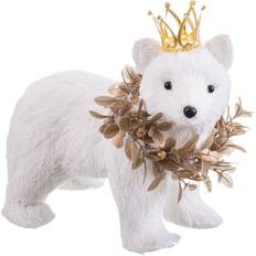 Vita Julpynt BigBuy Home White Gold Bear Christmas Bauble 22 x 15 x 20 cm Decoration