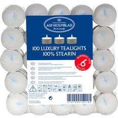 Diverse Värmeljus Brinntid Ø38 x H17 mm Stearin Vit Set of 6 Stearinljus