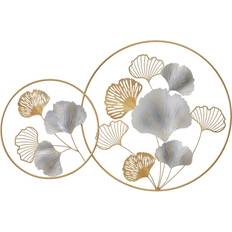 Silver Wall Decor BigBuy Home Elegant Decoration Golden Silver Iron Flowers 100 x 4 x 66 cm Wall Decor