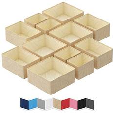 Beige Storage Boxes NEATERIZE Drawer Organizer Clothes Set of 12 Beige Storage Box