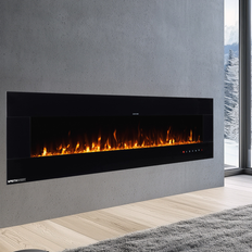 Electric Fireplaces Northwest Wall Mounted Freestanding Electric Fireplace with Bluetooth Speakers and Remote Black (72-Inch)