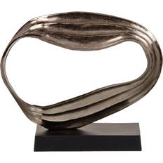 Aluminium Figurines BigBuy Home Stylish Black and Silver Aluminium Decorative Figure 52 x 15 x 46 cm Figurine