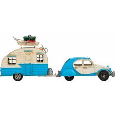 Blue Figurines Alexandra House Living Light Blue Iron ABS Caravan Trailer 9 x 15 x 41 cm Figurine