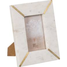 Marmor Vægdekorationer BigBuy Home Hvid Gylden Kobber Marmor Billederamme 10x15 cm Ramme