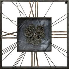 Kristall Väggklockor Home ESPRIT Svart och Gyllene Metall Crystal 80 x 8 x 80 cm Väggklocka 80cm