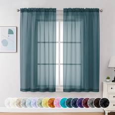Curtains & Accessories Chyhomenyc Sheer Curtains 63 Inch Length 42W x 63L 2 Panels