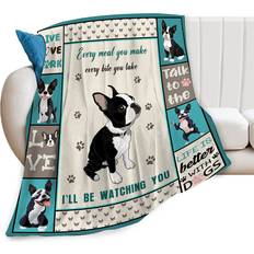 Jamie Oliver Boston Terrier Throw Blanket 50" x 40" Blankets