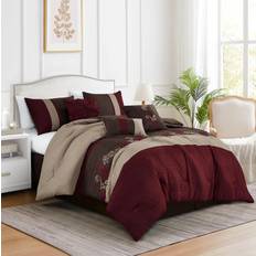 Chezmoi Collection Napa Bed Linen Red, Beige, Brown (259.1x223.5cm)
