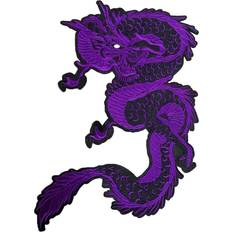 Purple DIY Large Dragon Embroidered Applique Iron On Patch 13.4 in