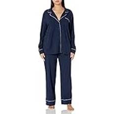 Amazon Essentials Långärmad Skjorta och Full Längd Botten Pyjamas Set - Marinblå