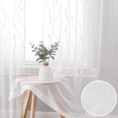 Curtains & Accessories Weaver White Sheer Curtains 54 inch Length Set of 2