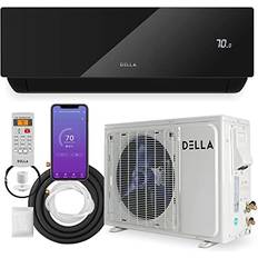 Della 12000 BTU Wifi Enabled Mini Split Air Conditioner Ductless Inverter System, 17 SEER 115V Energy Efficient Unit w/ 1 Ton Heat Pump, Cools Up to 550 Sq. Ft. (Black Series)