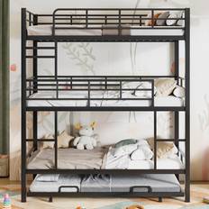 Bellemave Metal Triple Twin Over Twin Bunk Bed