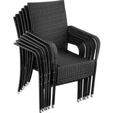 Tectake Trädgårdsstolar tectake Rottingstol Girona Stapelbar 120 kg Set of 6