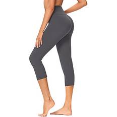 Gayhay High Waisted Capri Leggings Soft Slim Yoga Pants - B-Grey