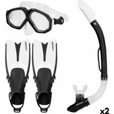 AquaSport Svarta Dykmask med Snorkel och Fenor