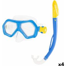 Justerbare stropper Snorkelsæt AquaSport Blå Snorkelbriller og Rør Sæt 4 Enheder